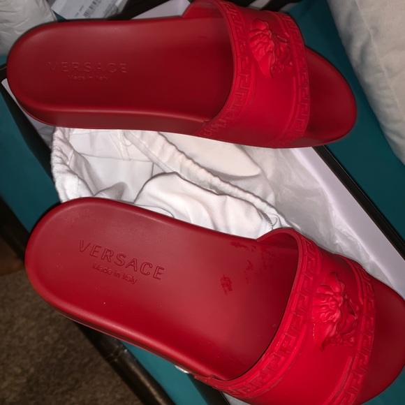 Red Versace Slides - Picture 3 of 7